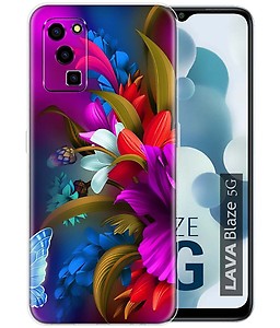 NBOX - Multicolor Printed Back Cover Silicon Compatible For Lava Blaze 5G ( Pack of 1 )