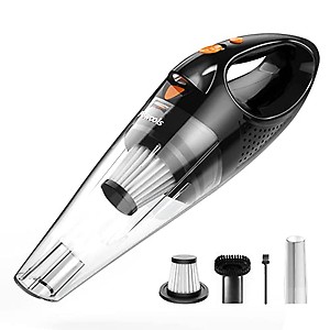 Powools Handheld Vacuum Cordless Rechargeable - Car Vacuum Cleaner High Power with Fast Cahrge Tech, Portable Vacuum with Large-Capacity Battery, Handy Handheld Vac with LED Light, Silver (PL8189) price in India.