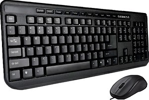 Amkette Xcite NEO Wired USB Keyboard and Mouse Combo with Spill Resistant, UV Coated, Internet and Multimedia Keys, 1000 DPI Optical Mouse (Black) price in India.