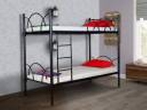 FurnitureKraft Milan Metal Bunk Bed  (Finish Color - Black, Knock Down)