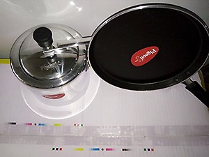 Pigeon by Stovekraft Aluminum, Ceramic Induction Base 2-in-1 Junior Pack Starter Kit, Multicolor (Pressure Cooker,Tawa) price in India.