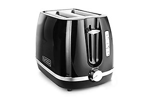 Black+Decker BXTO0202IN 870-Watt 2 Slice Pop-up Toaster with Bun Warmer | Browning Control with 6 levels | Easy Cleaning| 2-Year Warranty (Black) price in India.