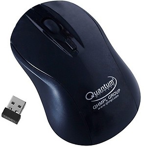 QUANTAM Cordless Wireless Mouse Black and Grey QHM262W Nano USB 2.4 Ghz Receiver + Bill price in India.