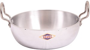 HAZEL 4 mm Aluminium Induction Base Kadai with Handle, 1350 ml, Silver. price in India.