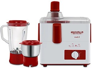 Maharaja Whiteline 450W Mark 1 Juicer Mixer Grinder (White and Red) with Jar price in .
