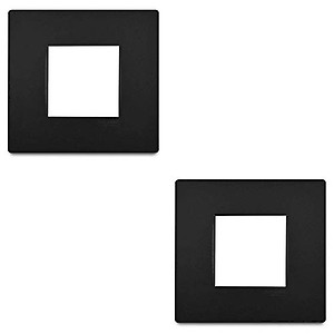 Schneider Electric Opale-2 Module Grid and Cover Plate, Solid Black (Pack of 2)