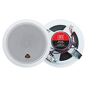MX 6.5 Inch Weatherproof Full Range Ceiling Speaker System ABS Grille- Steel in-Wall/Ceiling Stereo Speakers with Frequency Response (90-16000Hz) & Spring Clip Mounting, White (MX-3726) Pack of 1pc price in India.