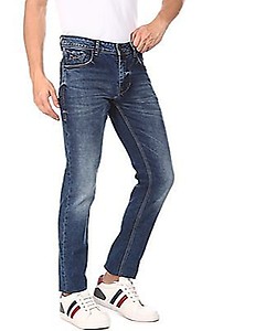 ONLINE EXCLUSIVEFlying Machine Men Blue Mid Rise Slim Tapered Michael Fit Jeans