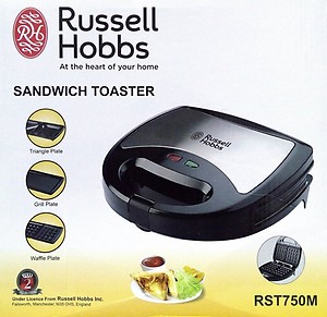 Russell Hobbs RST750SW Sandwich Toaster | 750W Non-Stick Plates for Crispy Multi-Snacks | Cool-Touch Handle & Ready-to-Cook Indicator | Overheat Safety Protection | Compact Design | 2-Year Warranty price in India.