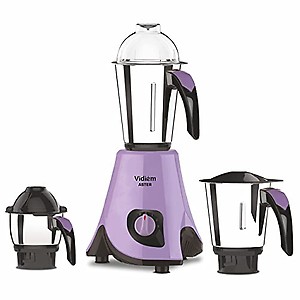 Vidiem Mixer Grinder 609 A Aster (Lavender) | 750 Watts Mixer Grinder with 3 Leakproof Jars with self-lock for wet & dry spices chutneys & curries | 2 Years Warranty price in India.