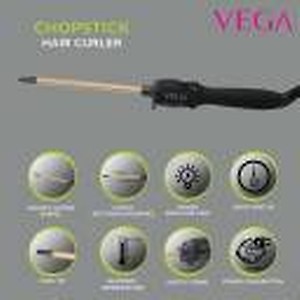 VEGA VHCS-01 Hair Curler with 7x10 mm Rectangular Ceramic Barrel, Black price in India.
