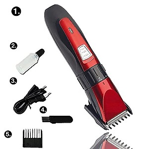 SNR Electric Rechargeable Hair Machine adjustable for men Beard Hair Clipper Trimmer Epilator (Red) price in India.