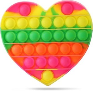 spartan kids Heart Pop It Fidget Toy with Pure Silicon, Push Pop Bubble Fidget Toy  (Multicolor)