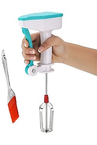 Milestouch 18/10 Steel and Plastic Hand Blender Mixer, Power-free Non Electric and Silicon Oil Brush (Mix Colours) price in India.