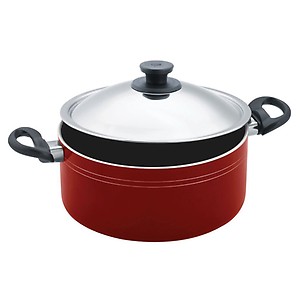 Pigeon by Stovekraft Aluminium Non-Stick Biriyani Pot with Lid, 3.5 litres (Red) price in India.
