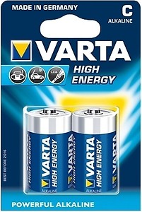Varta High Energy 2 D Size Alkaline Batteries