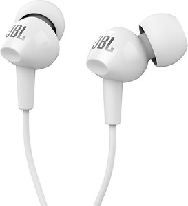 JBL C100SI Wired In Ear Headphones with Mic, JBL Pure Bass Sound, One Button Multi-function Remote, Angled Buds for Comfort fit (Black) price in India.