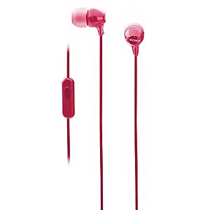 Sony In-Ear Wired Earphones with Mic (MDR-EX15AP, Pink) price in India.