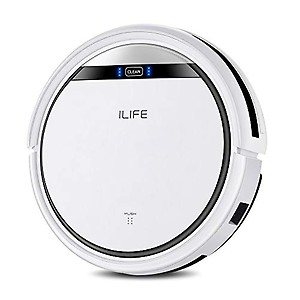 ILIFE V3S Pro Robotic Vacuum Cleaner, Powerful Suction, Daily Schedule Cleaning, Ideal For Hard Floor, Hairs And Low Pile Carpet, White price in India.