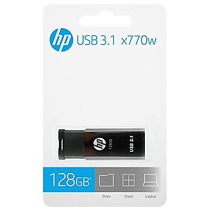 HP x770w 128GB USB 3.1 Pen Drive - Black price in India.