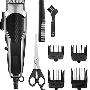 JENYSHOP Hair Cutting Kit for Men Professional Corded Clippers Barbers Grooming kit Easy Haircut Beard Trimmer with Guide Combs Black price in India.