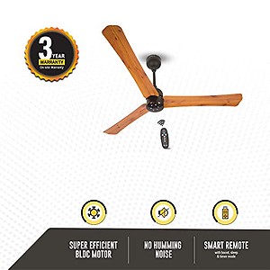 atomberg Renesa+ 1200mm BLDC Motor 5 Star Rated Sleek Ceiling Fans with Remote Control | High Air Delivery Fan and LED Indicators | Upto 65% Energy Saving | 2+1 Year Warranty (Golden Oakwood) price in India.