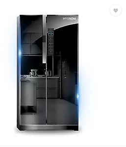 Hyundai 563 L Frost Free Double Door Refrigerator  (Black, 563 Ltr SBS Glass Door)