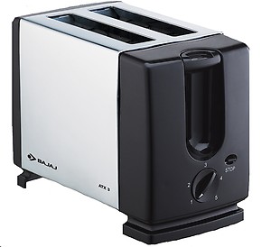 BAJAJ BAJAJ ATX 3 750 W Pop Up Toaster  (Silver and black) price in .