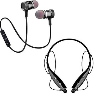 Tacson HBS-730 Neckband Bluetooth Headphones Wireless Sport Stereo Headsets with Microphone for Android, Devices (Black),Multicolour price in India.