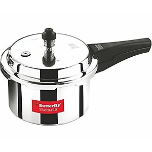 Butterfly Standard Plus Induction Base Aluminium Pressure Cooker, 10 Litre, Silver price in India.