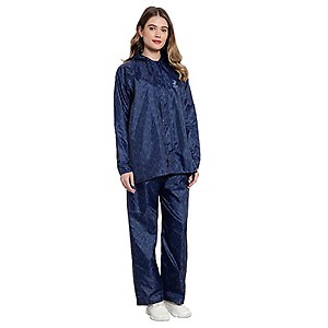 Zacharias Women's Waterproof Reversible Raincoat with Pant (gen-V-002) (Blue)