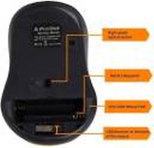 PRODOT 2.4 GHz Wireless Optical Mouse with USB Receiver (Black) price in India.