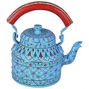 Kaushalam Hand Painted Chai Kettle Colourful Tea Pot Designer Ketli for Chai Coffee Handcrafted Kettle for Decoration Gift Diwali, 1000ml price in India.