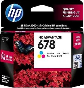 HP 678 Ink Cartridge, Tri-Color HP 678 Ink Cartridge, Tri Color price in India.
