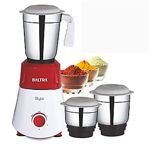 BALTRA Stylo 3 550W 3 Jar Mixer Grinder, Red price in India.