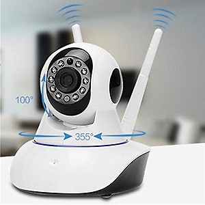 Wi-Fi 720p HD 360 degree Viewing Area Security Camera, White price in India.