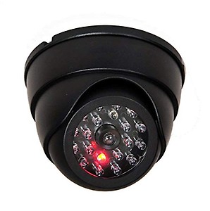 Sampton Dummy Security Camera with Blinking Red Led Light Indication Fake Indoor Outdoor Usage CCTV Dummy Dome Camera price in India.