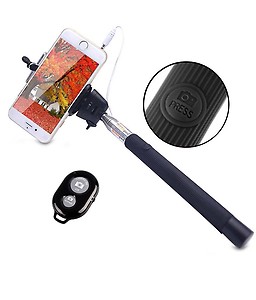 KSJ 2 in 1 Selfie Stick with Aux Cable and Bluetooth Remote for Andriod and IOS Phones price in India.