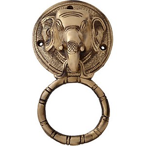 Two Moustaches Elephant Face Brass Door Knocker price in India.