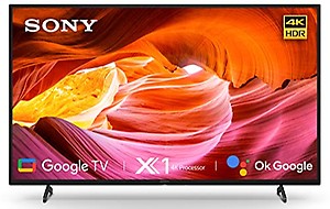 Sony Bravia 126 cm (50) 4K Ultra HD Smart LED Google TV with Dolby Audio Alexa Compatibility KD-50X75K (Black) price in India.