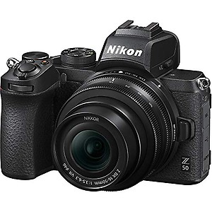 Nikon Z50 (Z DX 16-50mm f/3.5-6.3 VR) 20.9 MP DX-format Mirrorless Camera with 64GB Card