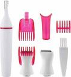 Satyay sweet Girls Cordless Electric Hair Remover Trimmer 30 min Runtime 5 Length Settings  (White, Pink) price in .