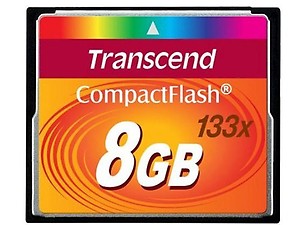Transcend 8 Gb 133x Compactflash Memory Card Ts8gcf133