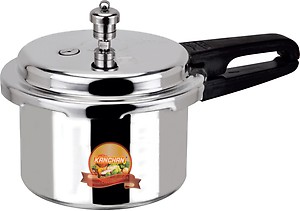 Kanchan Classic Aluminum Pressure Cooker With Outer Lid And Gas Stove Compatible In Silver Color with 3 Litres Capacity For Healthy Cooking and 5 year Warranty price in India.