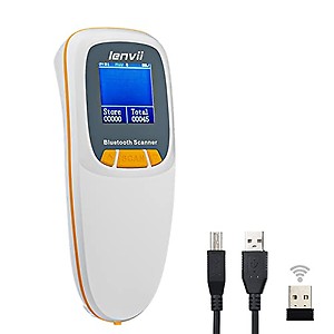 LENVII R777 Portable Bluetooth 2D Barcode Scanner Wireless with LCD Screen Handheld 2D Barcode Reader QR Code Scanner 3 IN 1 Connect (Wireless/Bluetooth/Wired) with BIS Approved Bar Code Scanner with Function of Counting and Storing Barcode (White) price in India.