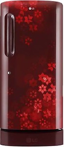 LG 215 L Direct Cool Single Door 3 Star Refrigerator with Base Drawer  (Scarlet Quartz, GL-D221ASQD)