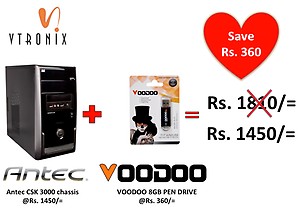 ANTEC CSK3000 with FREE VOODOO 8GB PEN DRIVE price in India.