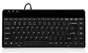 Perixx PERIBOARD-409H Mini Keyboard with USB Port - 12.40x5.79x0.79 Inch Dimension - Piano Finish Black - Build in 2X USB2.0 Hubs - USB Interface - US English Layout price in India.