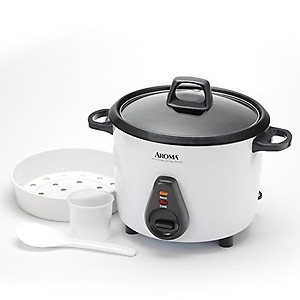 Aroma Housewares NutriWare 14-Cup (Cooked) Digital Rice Cooker and Food Steamer, White price in India.