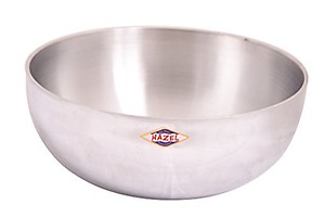 HAZEL Aluminium Kadai Without Handle | Food-Grade Tasla Kadhai with Polished Outer Surface, 4400 ml with 4 mm Thickness and Round Bottom price in India.